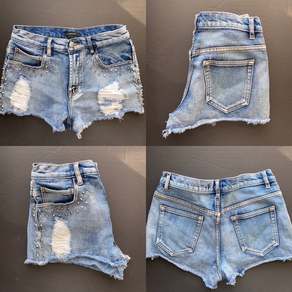 🛑 SOLD Forever 21 studded denim cut-off shorts - Picture 6 of 9